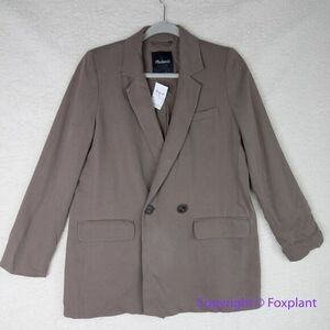 New! Madewell Drapeweave Caldwell Double‎ Breasted Blaze in taupe, size S